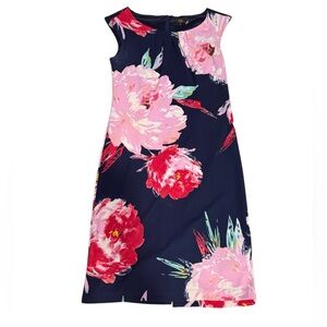 ILE ILE New York Sleeveless Navy Blue Floral Dress